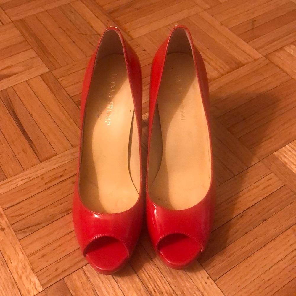 Ivanka Trump Cleo Red patent leather heels